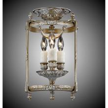 American Brass And Crystal LTFM2108-07G-PI - 3 Light 8 inch Flush Lantern with Clear Curved