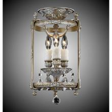 American Brass And Crystal LTFM2208-OTK-10G-PI - 3 Light 8 inch Semi-Flush Lantern with Clear Curved glass and