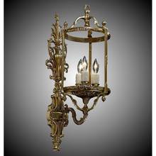 American Brass And Crystal WS2184-08G-PI - 3 Light 8 inch Lantern Wall Sconce with Clear Curved