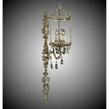 American Brass And Crystal WS2287-A-03G-ST - 3 Light 8 inch Extended Lantern Wall Sconce with Clear Curved glass and