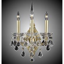 American Brass And Crystal WS9393-OS-01G-ST - 3 Light Venetian Wall