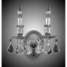 American Brass And Crystal WS9402-ASGS-08G-ST - 2 Light Circular Wall