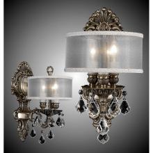 American Brass And Crystal WS9420-AS-01G-PI-SL - 3 Light Shaded Wall