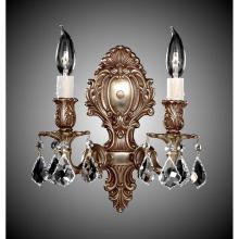 American Brass And Crystal WS9422-ASGT-07G-PI - 2 Light Fleur-De-Lis Small Wall