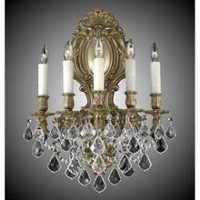 American Brass And Crystal WS9429-OLN-04G-PI - 5 Light Fleur-De-Lis Large Wall