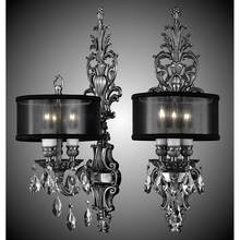American Brass And Crystal WS9480-ASGS-01G-ST-PG - 3 Light Shaded Extended Wall