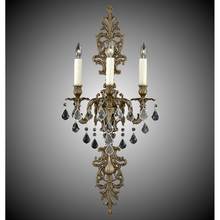 American Brass And Crystal WS9489-U-03G-PI - 3 Light Filigree Extended Top and Tail Wall