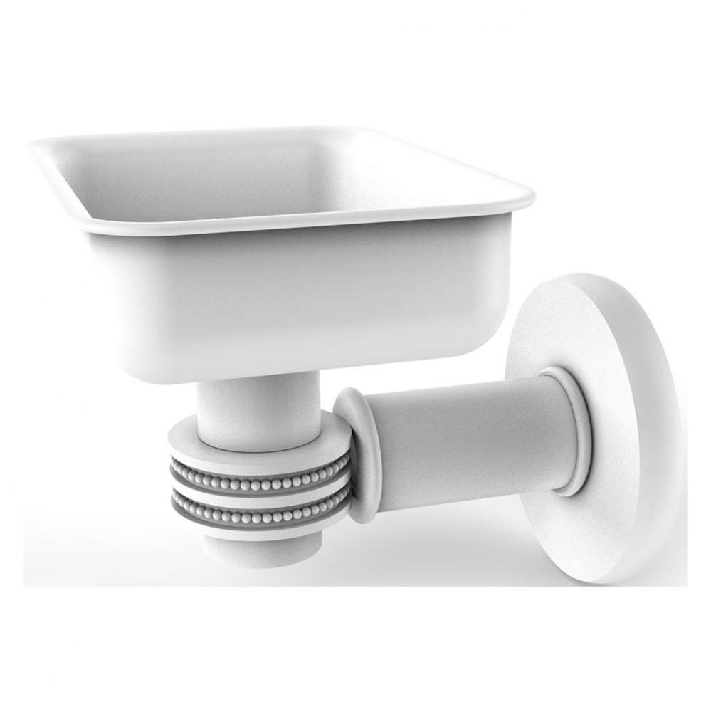 Continental Collection Wall Mounted Soap Dish Holder with Dotted Accents - Matte White