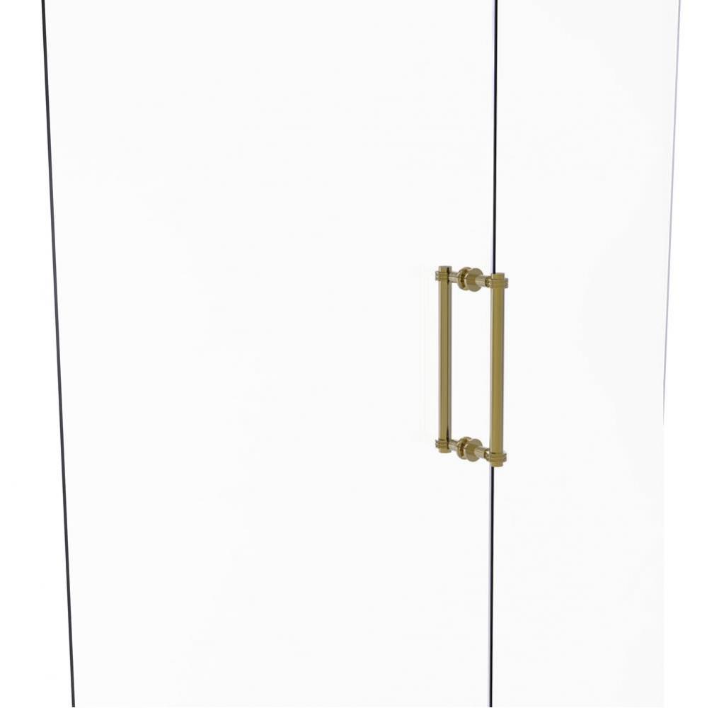 Contemporary 12 Inch Back to Back Shower Door Pull with Dotted Accent