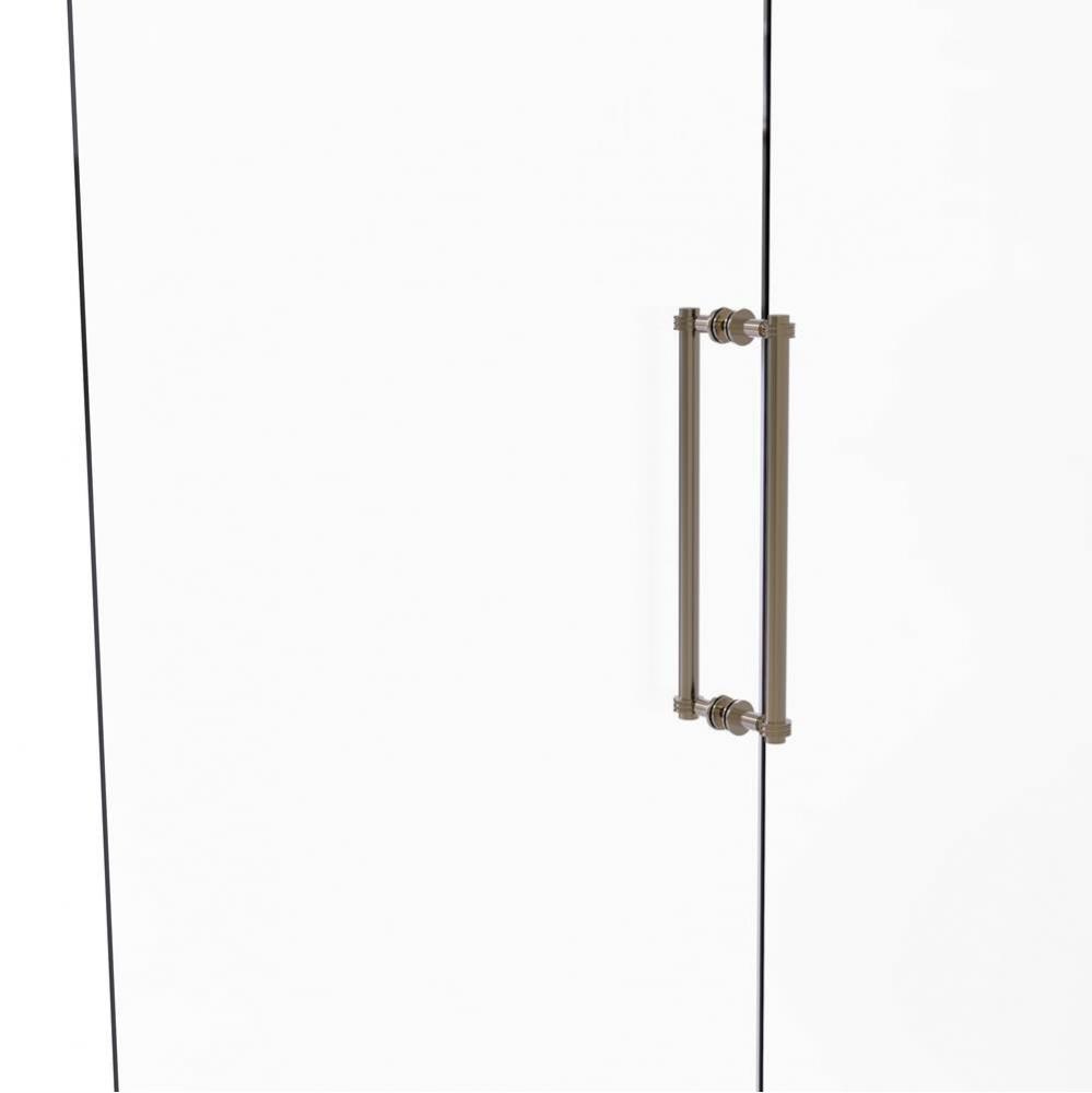 Contemporary 18 Inch Back to Back Shower Door Pull with Dotted Accent