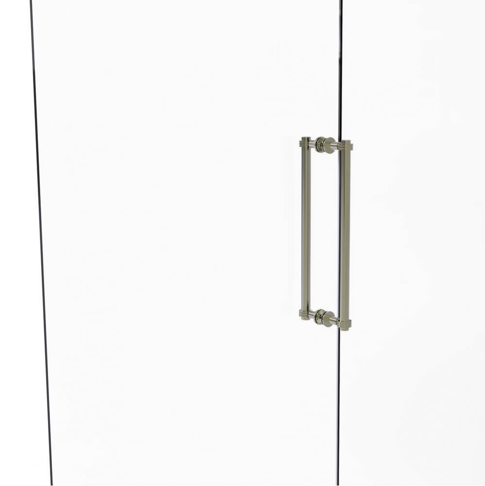 Contemporary 18 Inch Back to Back Shower Door Pull with Dotted Accent