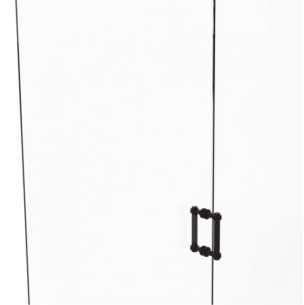 Contemporary 6 Inch Back to Back Shower Door Pull with Dotted Accent