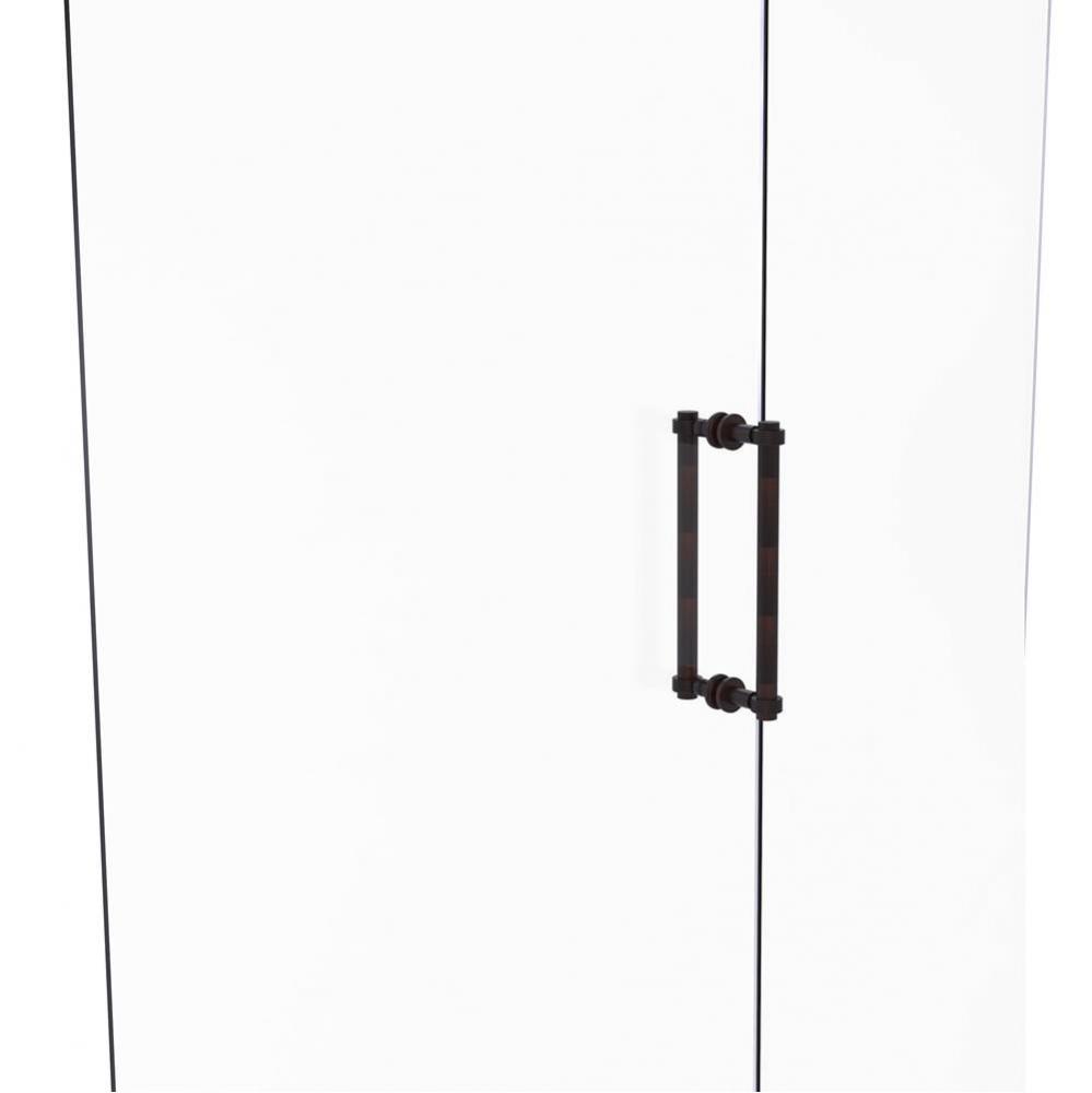 Contemporary 12 Inch Back to Back Shower Door Pull with Grooved Accent