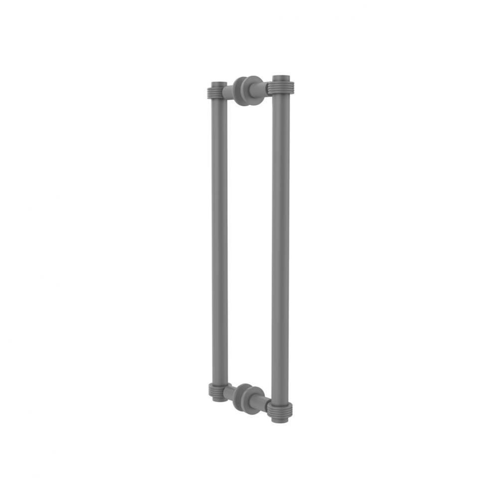 Contemporary 18 Inch Back to Back Shower Door Pull with Grooved Accent