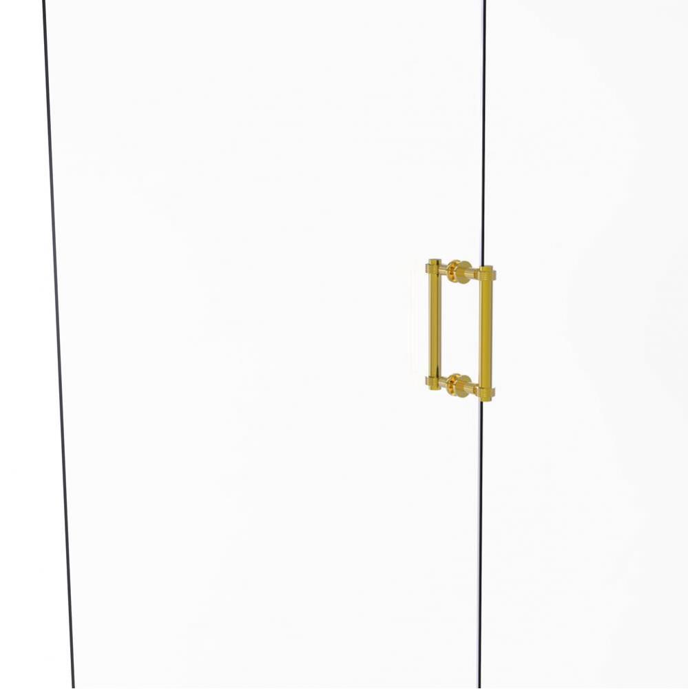 Contemporary 8 Inch Back to Back Shower Door Pull with Grooved Accent