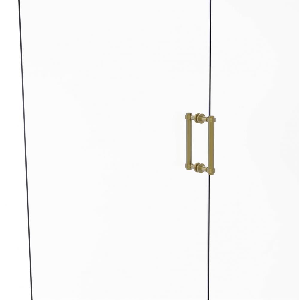 Contemporary 8 Inch Back to Back Shower Door Pull with Grooved Accent