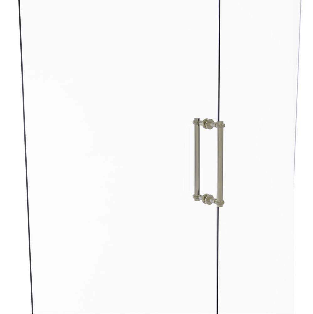 Contemporary 12 Inch Back to Back Shower Door Pull with Twisted Accent