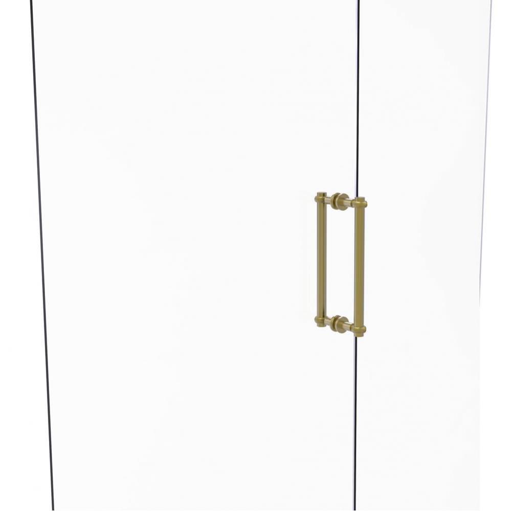 Contemporary 12 Inch Back to Back Shower Door Pull with Twisted Accent