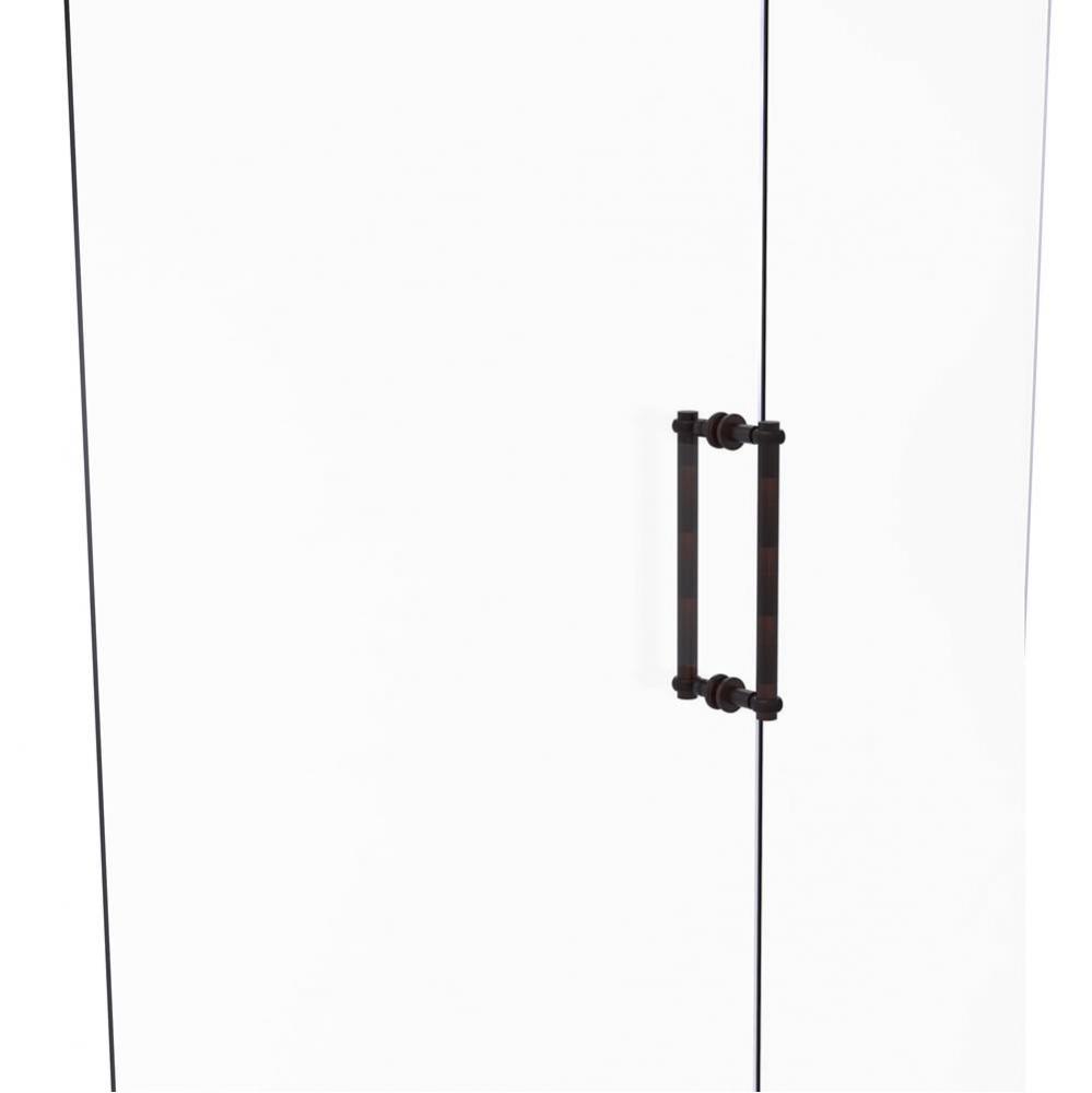 Contemporary 12 Inch Back to Back Shower Door Pull with Twisted Accent