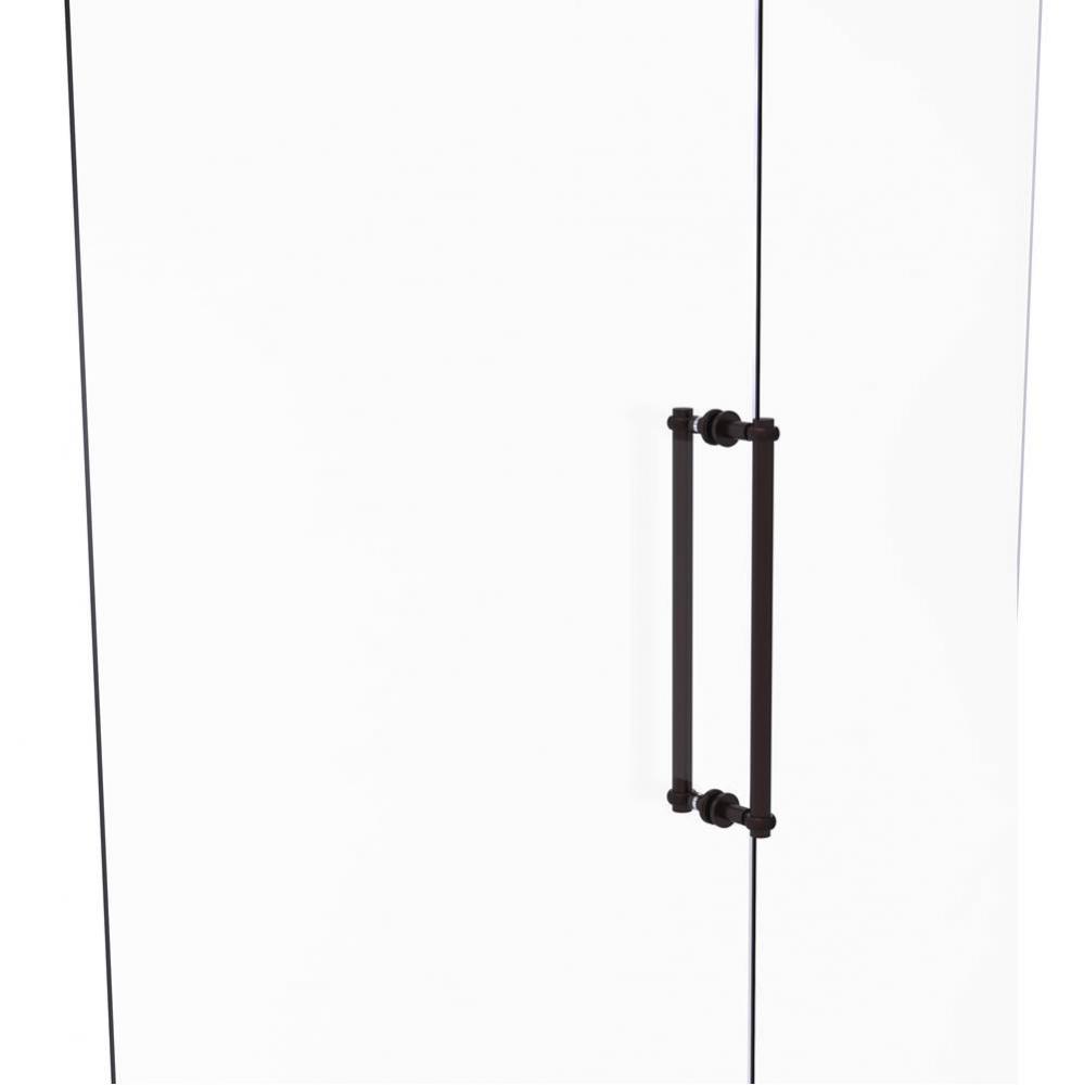 Contemporary 18 Inch Back to Back Shower Door Pull with Twisted Accent