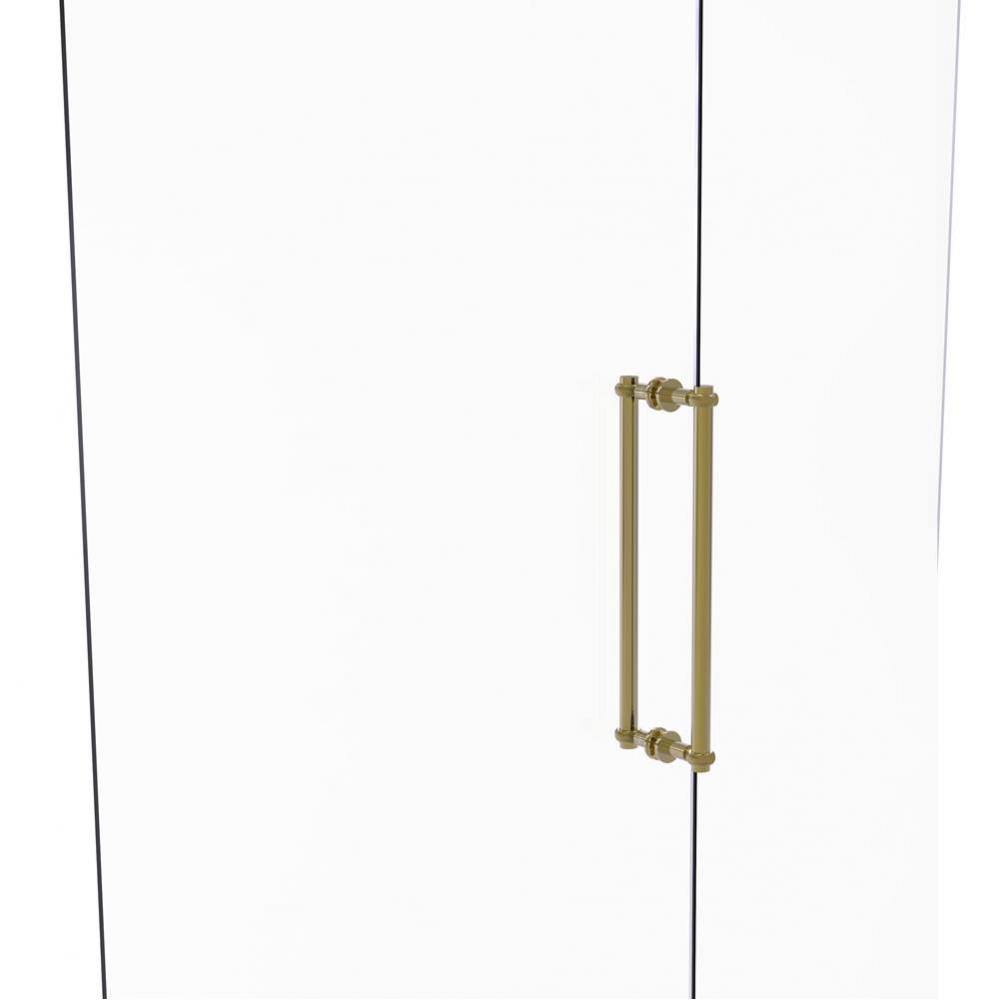 Contemporary 18 Inch Back to Back Shower Door Pull with Twisted Accent