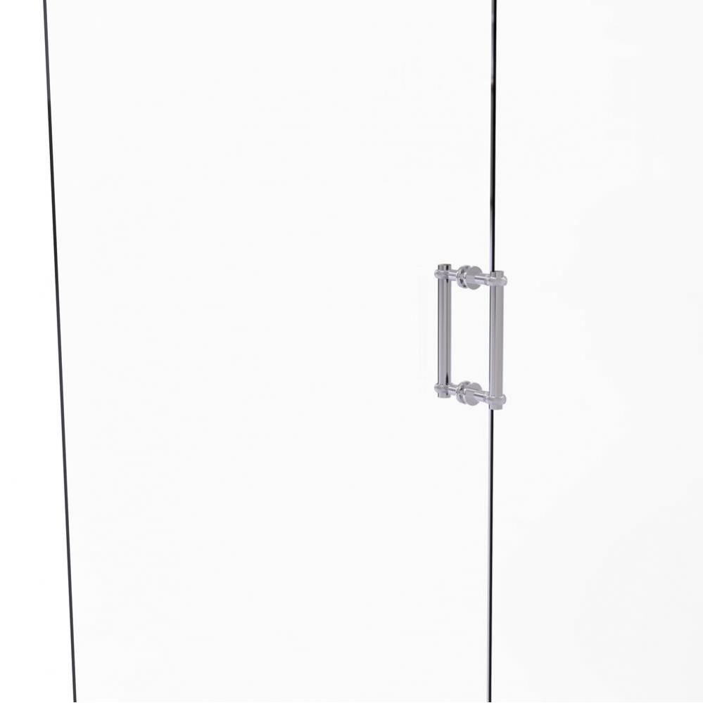 Contemporary 8 Inch Back to Back Shower Door Pull with Twisted Accent