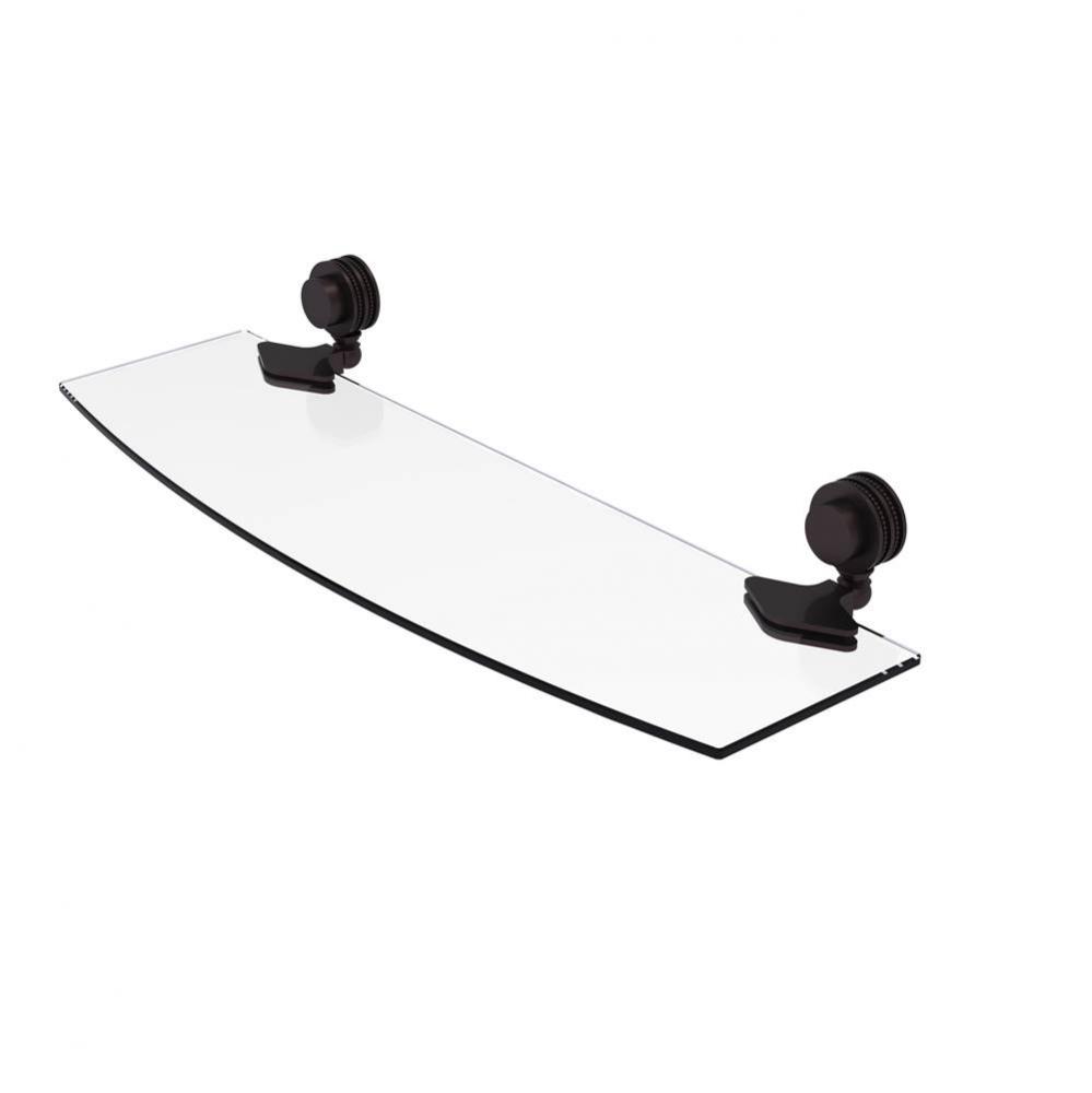 Venus Collection 18 Inch Glass Shelf with Dotted Accents