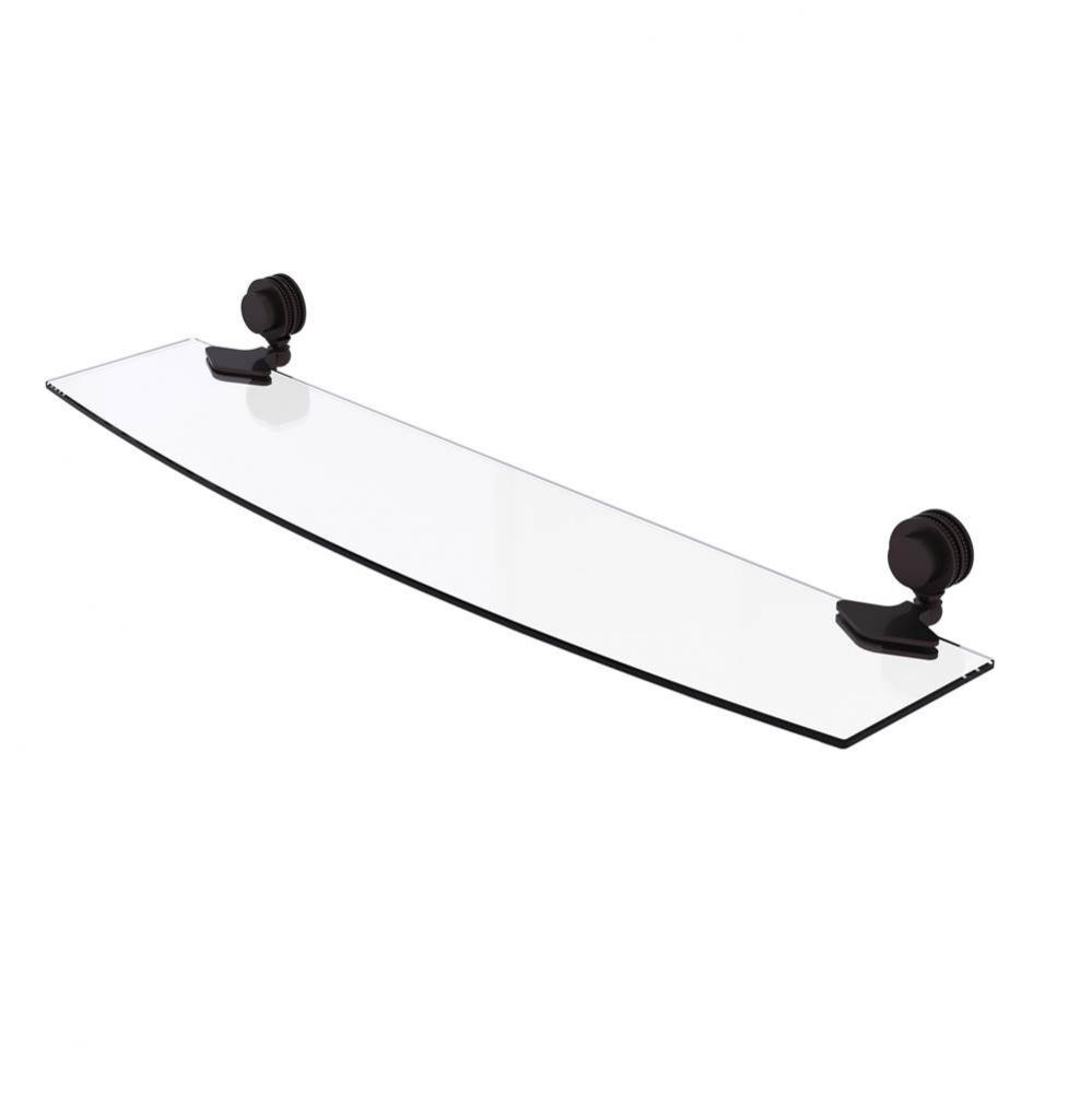 Venus Collection 24 Inch Glass Shelf with Dotted Accents