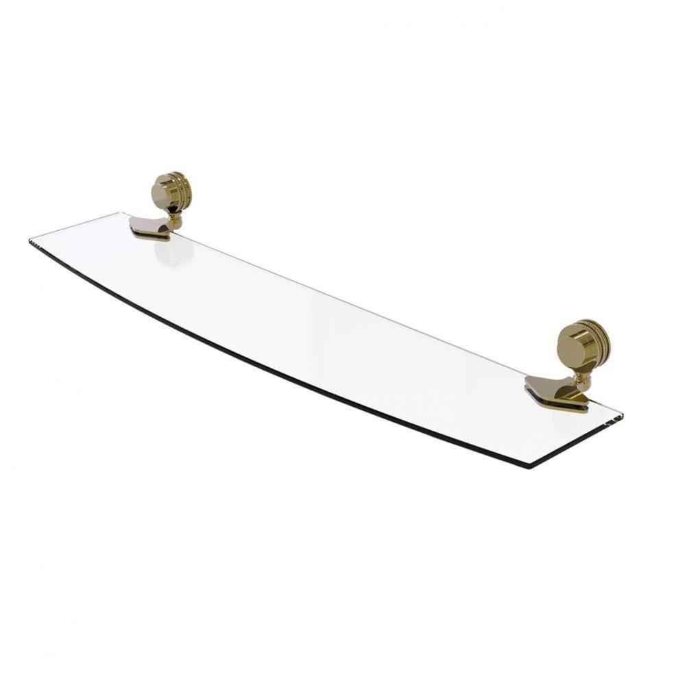 Venus Collection 24 Inch Glass Shelf with Dotted Accents