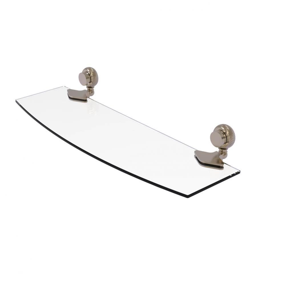 Venus Collection 18 Inch Glass Shelf with Twist Accents
