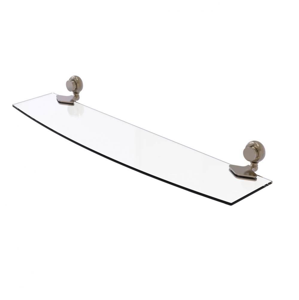 Venus Collection 24 Inch Glass Shelf with Twist Accents