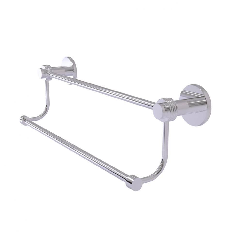 Mercury Collection 24 Inch Double Towel Bar with Groovy Accents