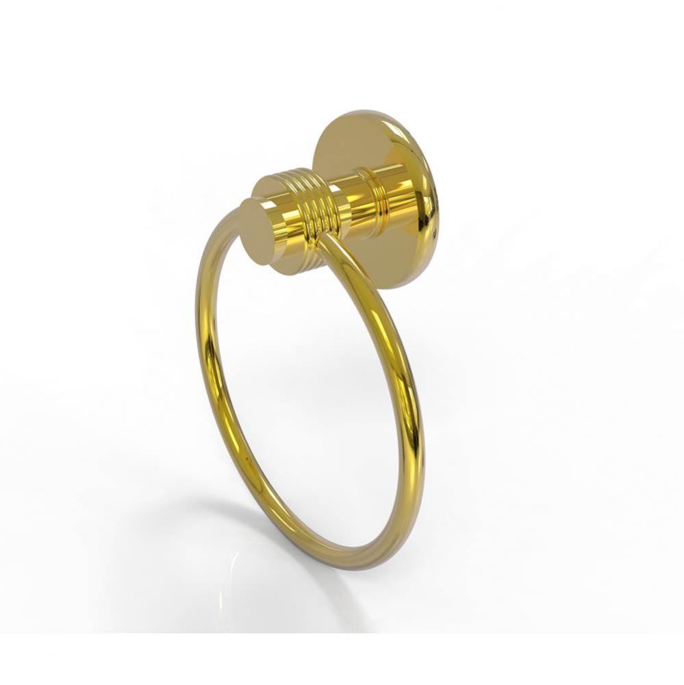 Mercury Collection Towel Ring with Groovy Accent