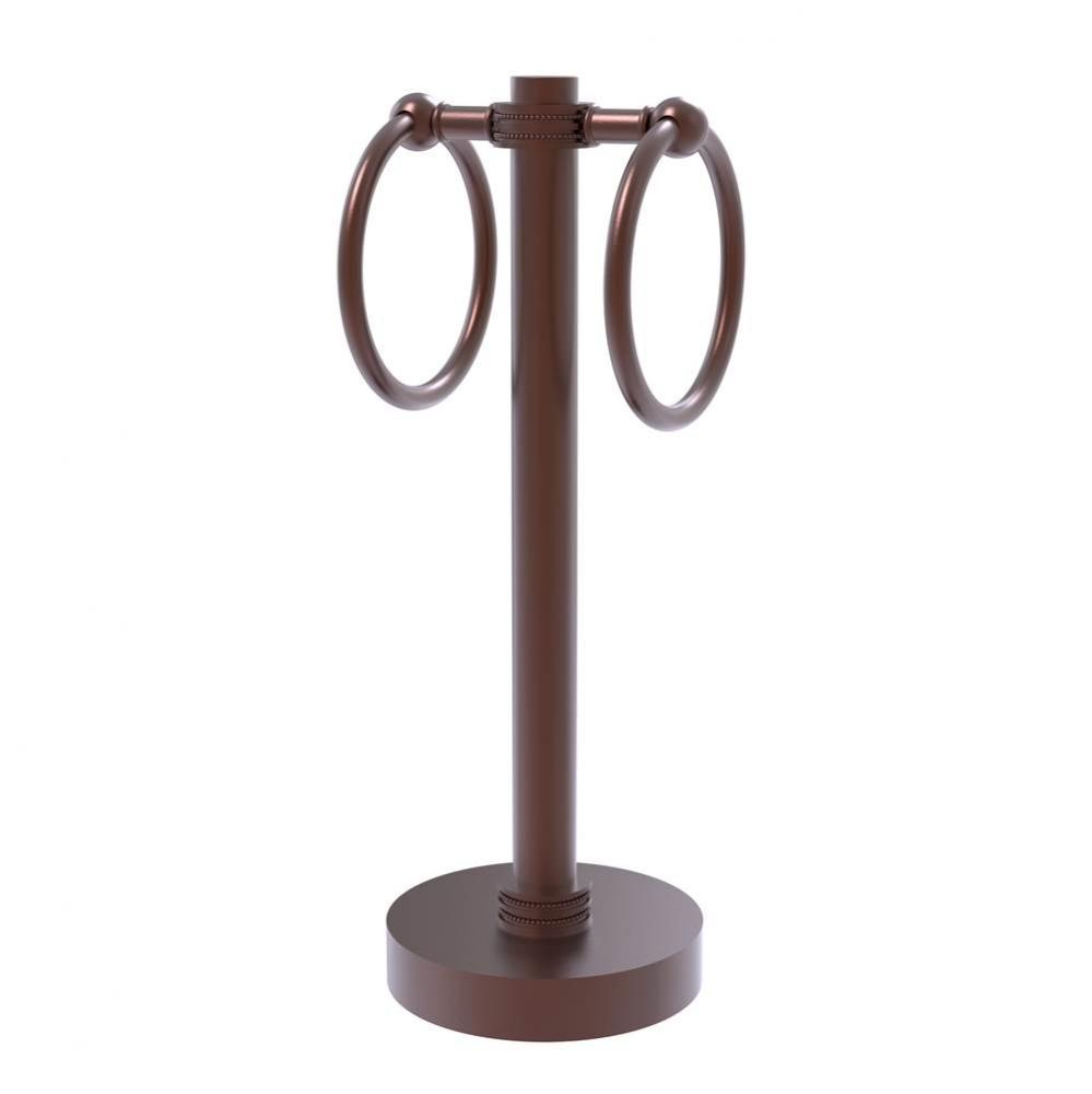 Vanity Top 2 Towel Ring Guest Towel Holder with Dotted Accents