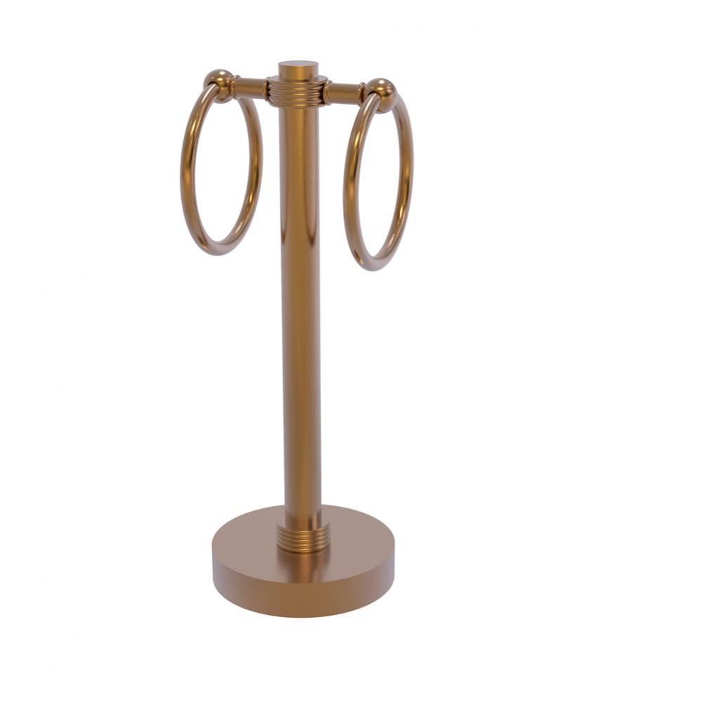 Vanity Top 2 Towel Ring Guest Towel Holder with Groovy Accents