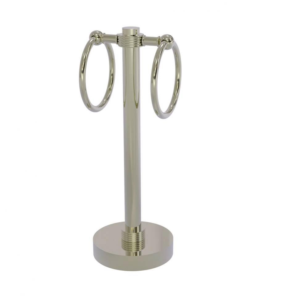 Vanity Top 2 Towel Ring Guest Towel Holder with Groovy Accents