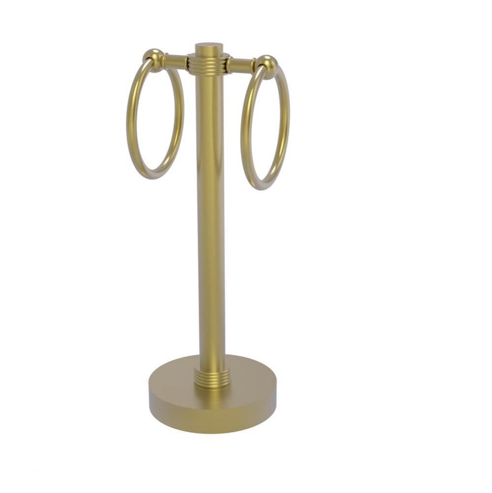 Vanity Top 2 Towel Ring Guest Towel Holder with Groovy Accents