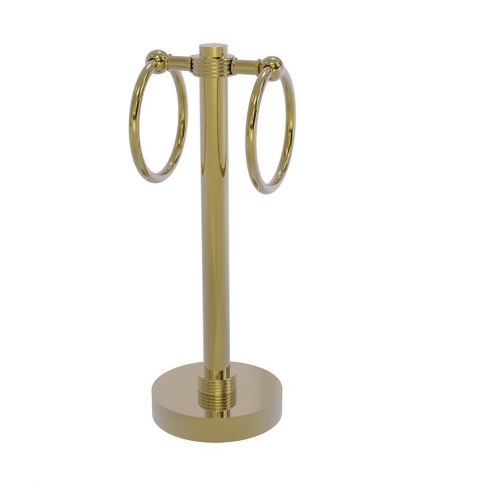 Vanity Top 2 Towel Ring Guest Towel Holder with Groovy Accents