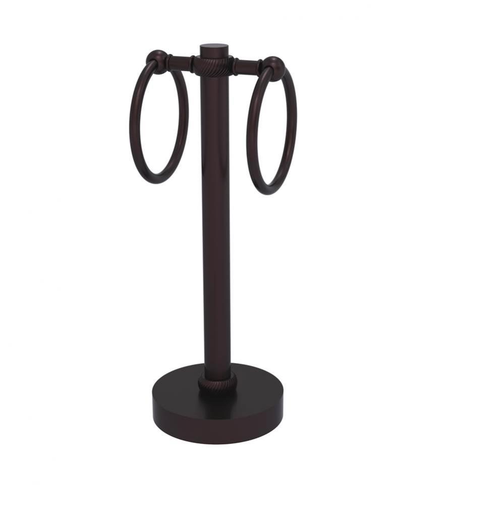 Vanity Top 2 Towel Ring Guest Towel Holder with Twisted Accents