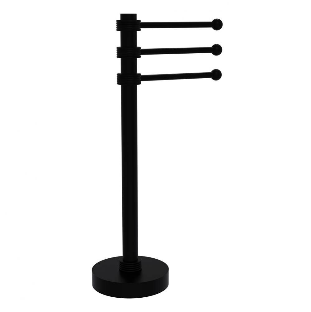 Vanity Top 3 Swing Arm Guest Towel Holder with Groovy Accents