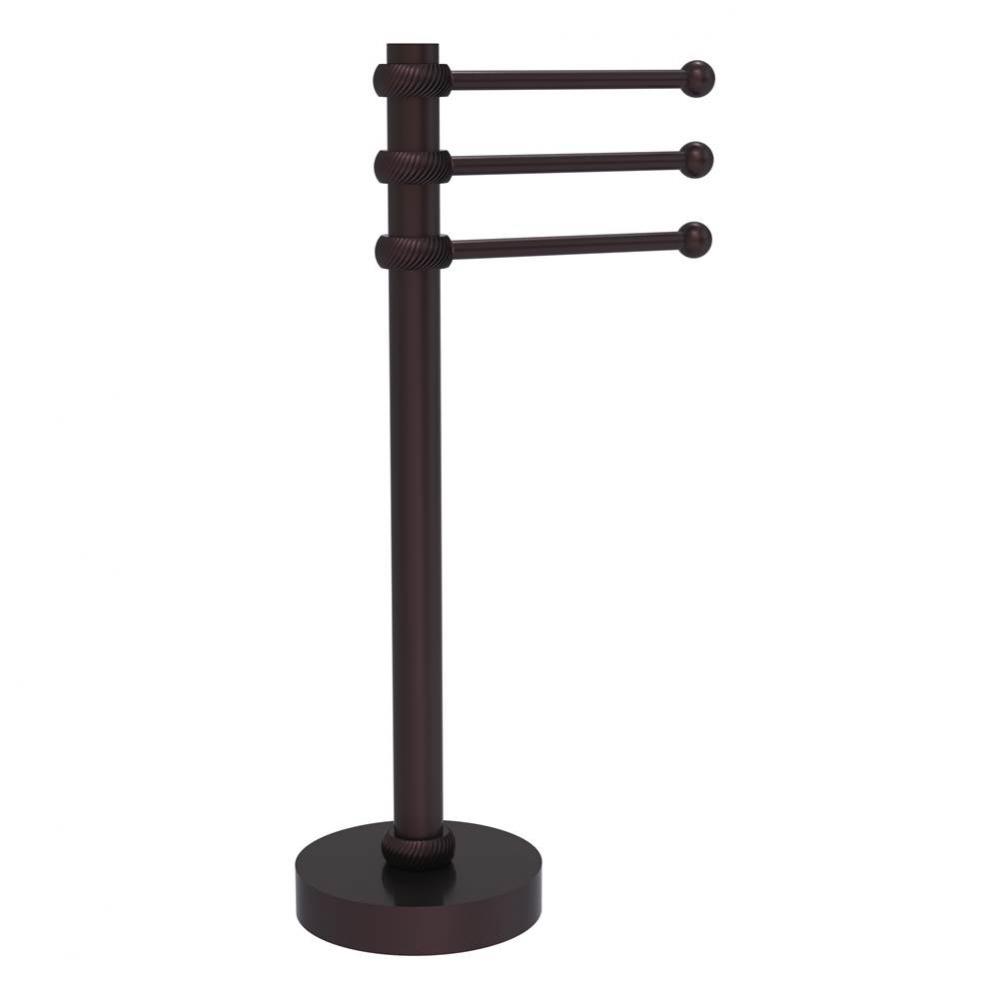 Vanity Top 3 Swing Arm Guest Towel Holder with Twisted Accents