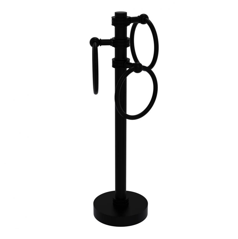 Vanity Top 3 Towel Ring Guest Towel Holder with Dotted Accents