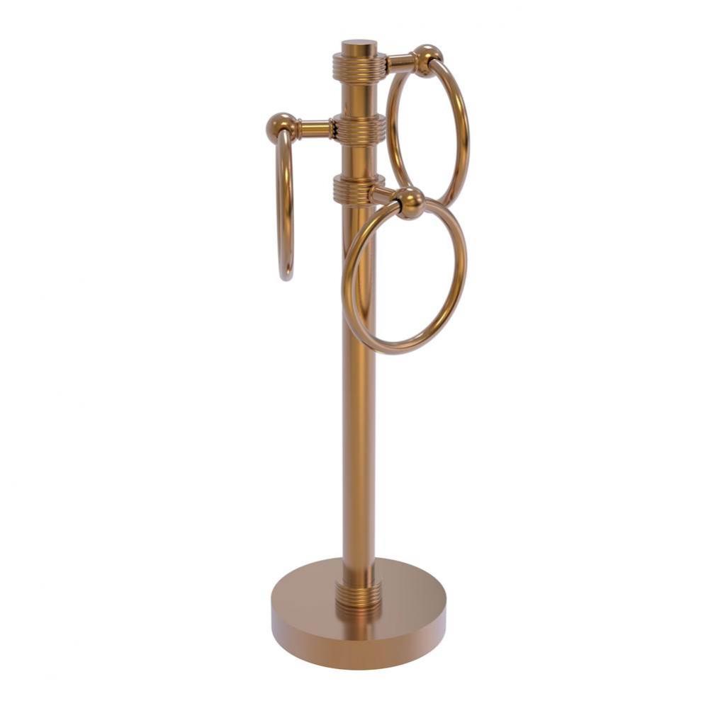 Vanity Top 3 Towel Ring Guest Towel Holder with Groovy Accents