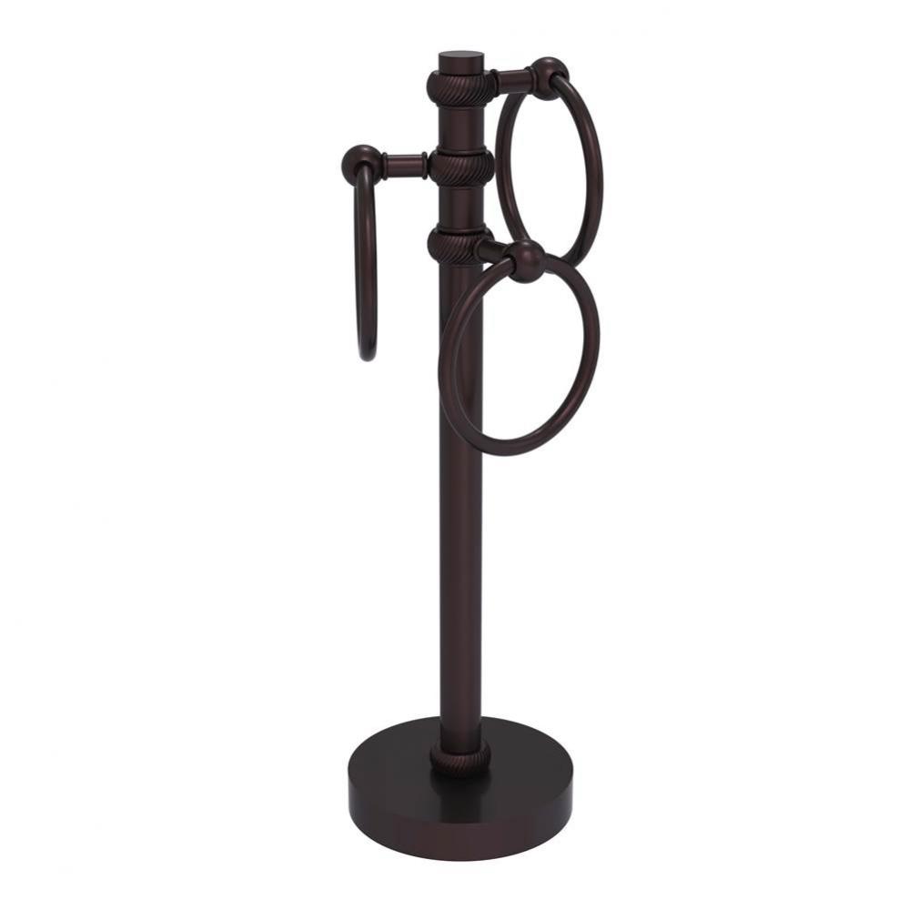 Vanity Top 3 Towel Ring Guest Towel Holder with Twisted Accents