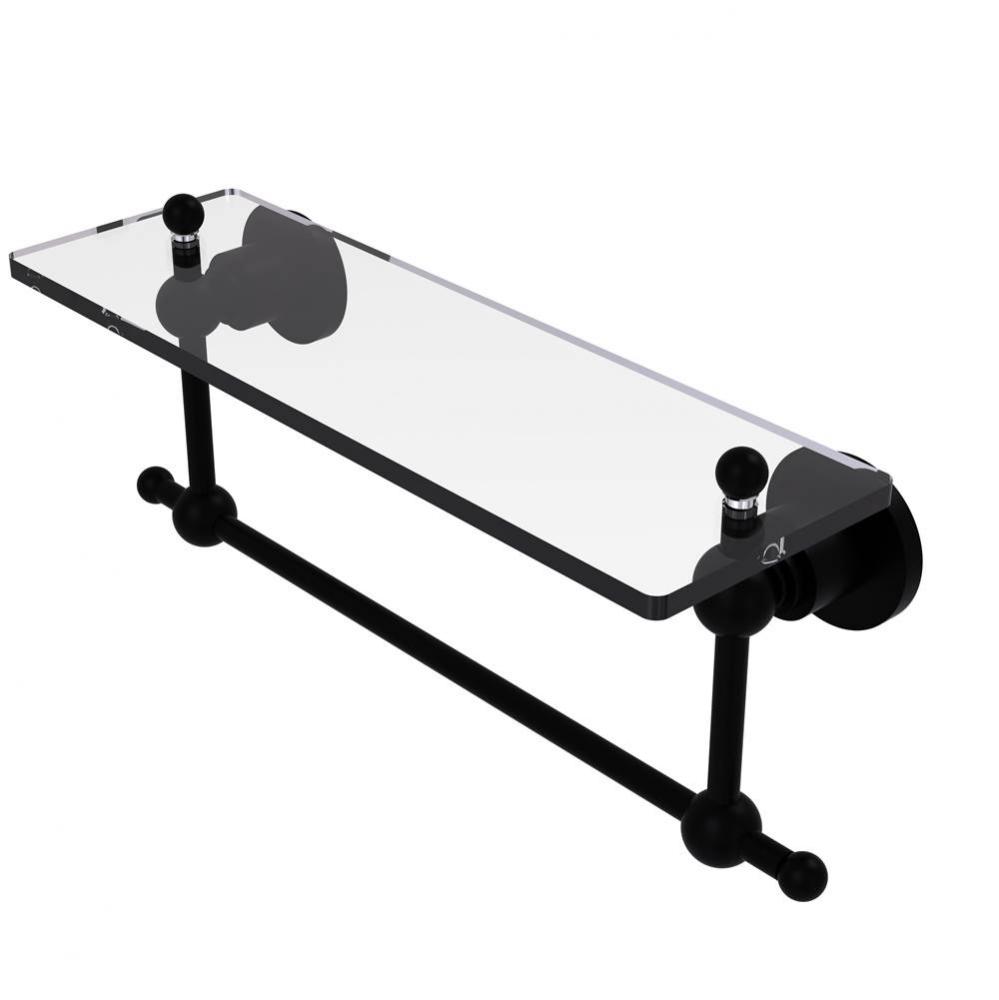 Astor Place 16 Inch Glass Vanity Shelf with Integrated Towel Bar