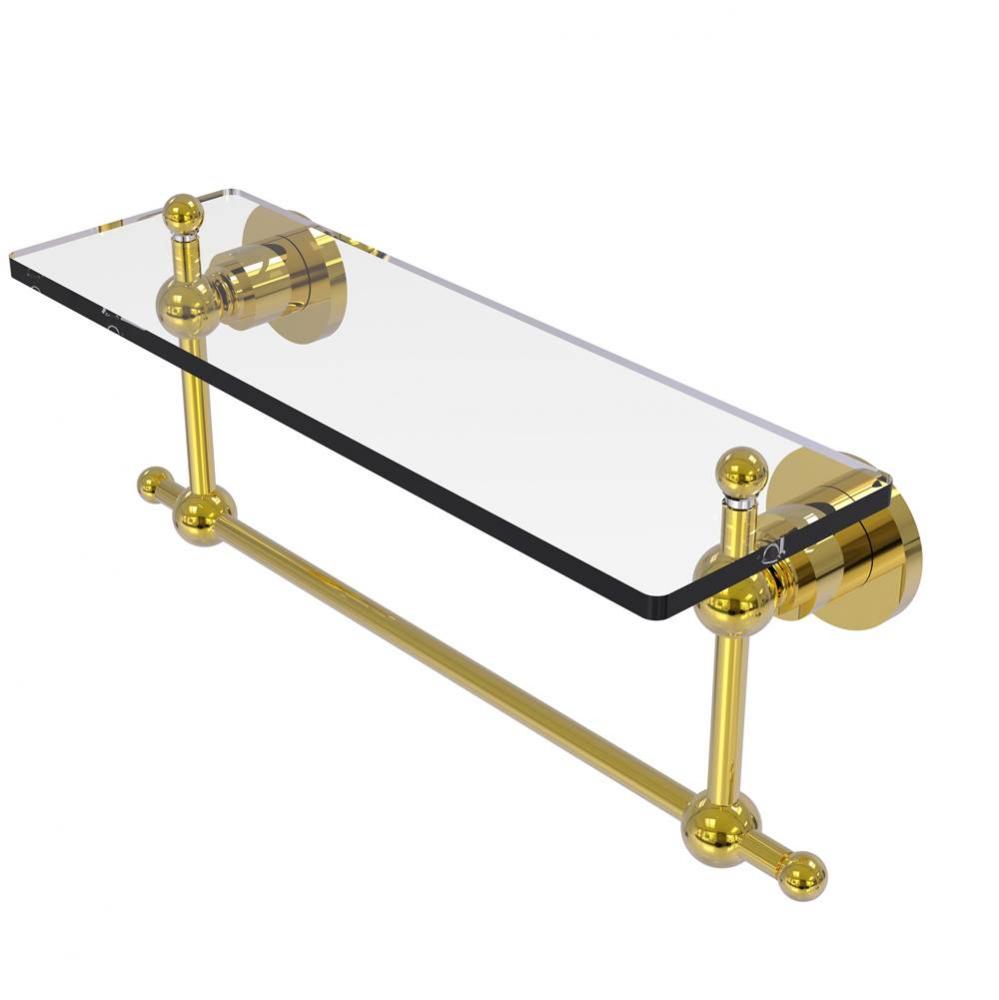 Astor Place 16 Inch Glass Vanity Shelf with Integrated Towel Bar