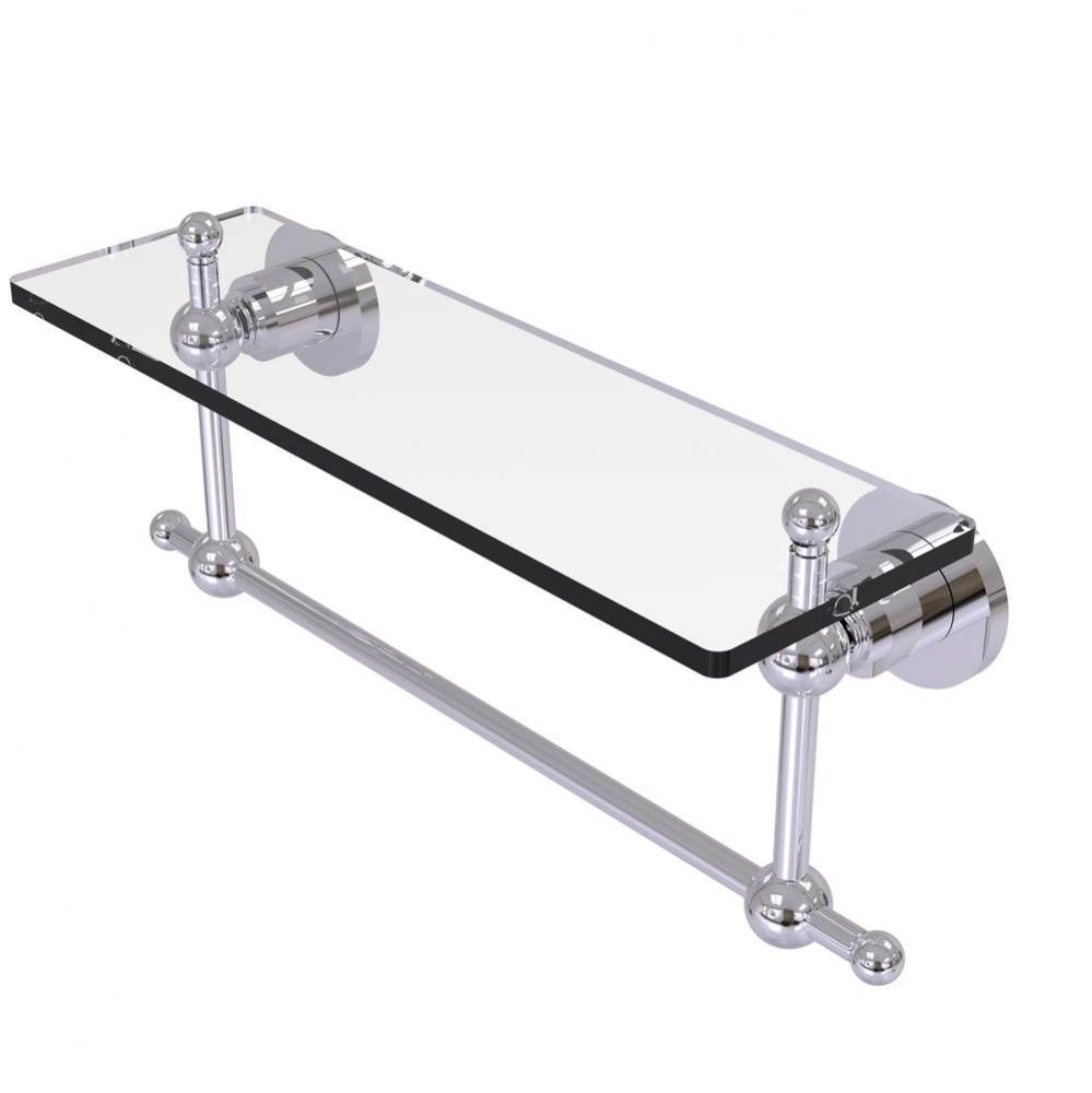 Astor Place 16 Inch Glass Vanity Shelf with Integrated Towel Bar