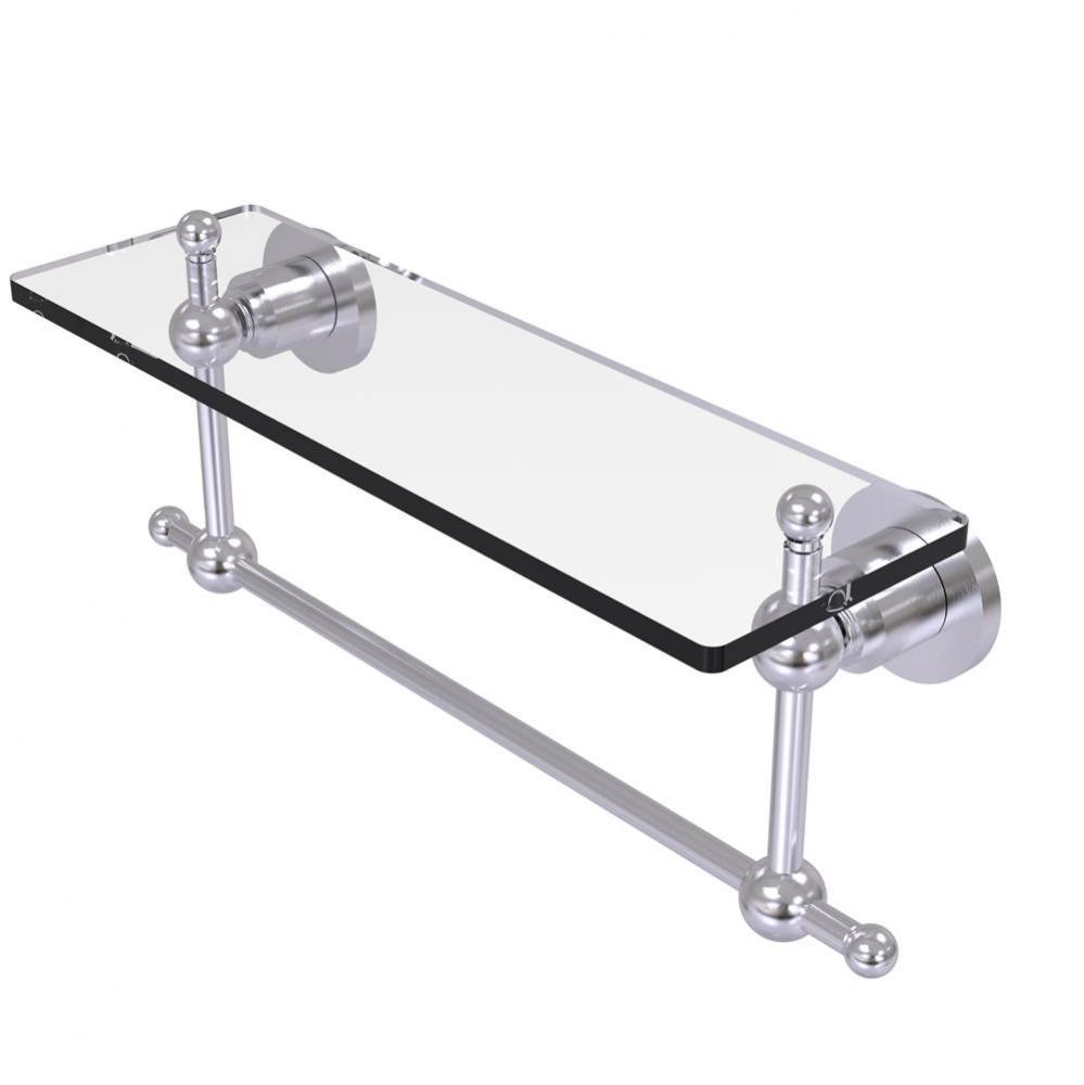 Astor Place 16 Inch Glass Vanity Shelf with Integrated Towel Bar