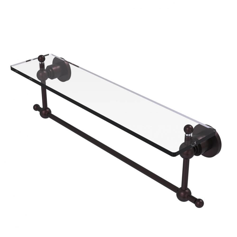 Astor Place 22 Inch Glass Vanity Shelf with Integrated Towel Bar
