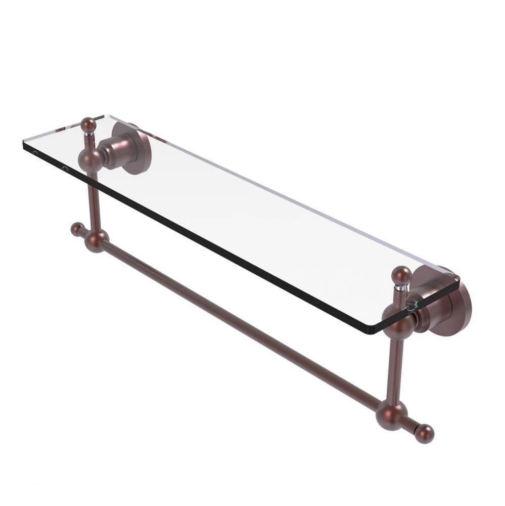 Astor Place 22 Inch Glass Vanity Shelf with Integrated Towel Bar